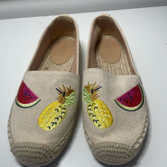 J.crew Canvas espadrilles with embroidered fruits Size 6 - Picture 3 of 6